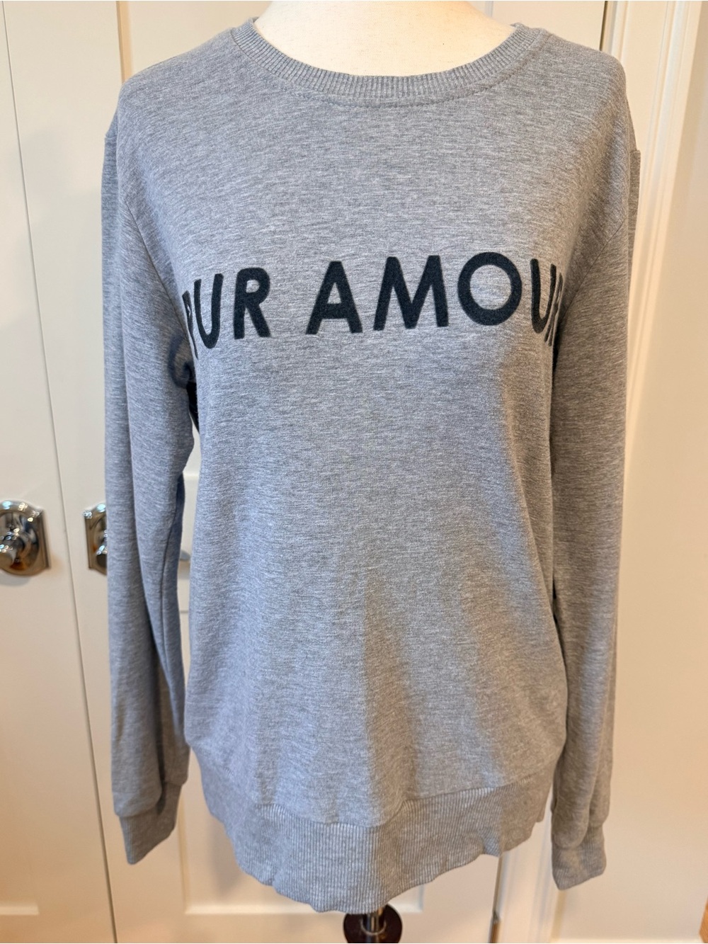 L'AGENCE Heidi Gray 'PUR AMOUR' Crewneck Modal Sweatshirt